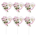 thumbnail image 4 of FRCOLOR Pink Paper Cake Picks for Mothers Day Decoration with Beautiful Design Creates Festive Atmosphere for Parties and Desserts 4.5 Inches, 4 of 8