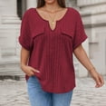 thumbnail image 3 of zbxnLI Plus Size Womens V Neck Shirts Top Casual Dressy Short Sleeve Tunic Shirt Summer Work Business Outfits XL-5XL, 3 of 5