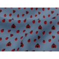 thumbnail image 4 of oneOone Tissu Jersey Viscose Bleu Grisâtre Rouge Insecte Matériel de Robe Tissu Imprimé Tissu au Mètre 60 Pouces de Large, 4 of 5