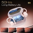 thumbnail image 4 of Wireless Earbuds Bluetooth Headphones for iphone Android with ENC Noise Cancelling Mics, Deep Bass Over Ear Buds 40Hrs Playtime IPX7 Waterproof for Sport, Pink, 4 of 7