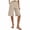 Khaki 1, variant on BLVB Women Cotton Linen Shorts Casual Knee Length Bermuda Shorts with Side Slit Summer Lightweight Capri Pants with Pockets