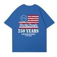 thumbnail image 5 of Womens Loose Fit Short Sleeve Crewneck T Shirt 250 Years 1776 Graphic Print Casual Top Tee for Anniversary Event Blue XL, 5 of 5