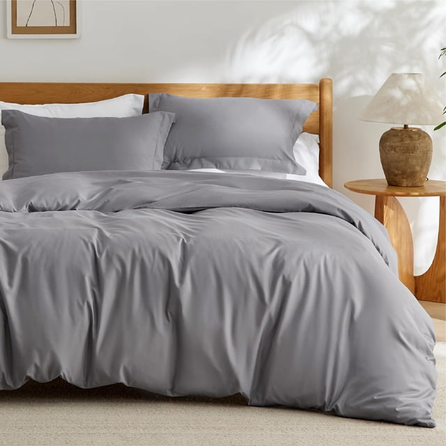 Funda de Edredón Oversized King Size Gris de Poliéster Bedsure