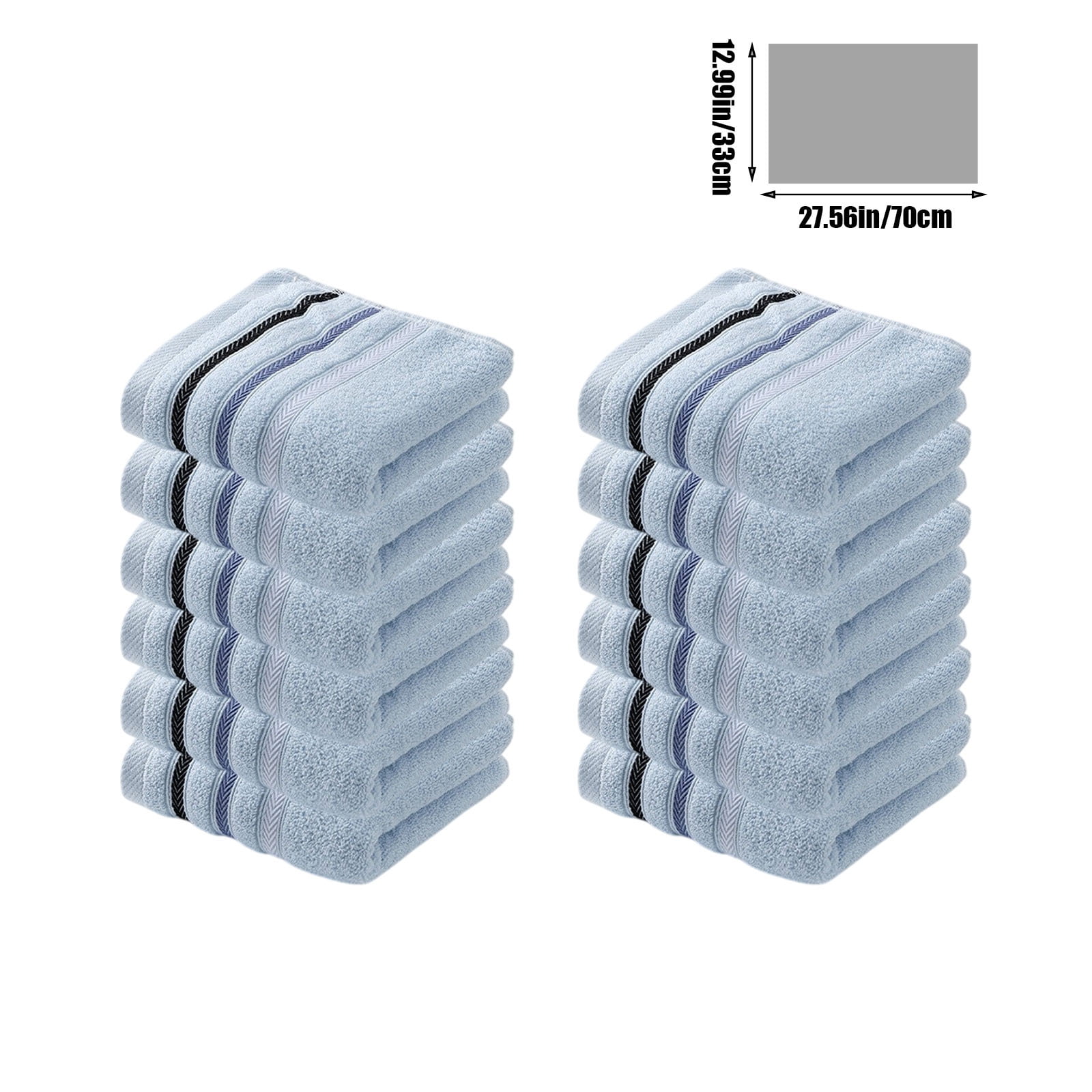 Hiroekza 12-Pack 100% Cotton Hand Towels Set for Bathroom Bath Sheets - Soft, Skin-frindly, Absorbent Towels for Bathroom, Gym, Spa, Hair Care, Facial Towels for Estheticians, Massage Towels Blue