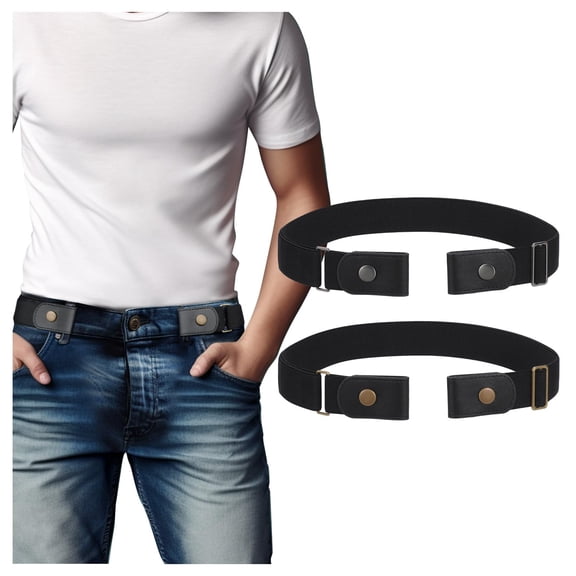 SUOSDEY No Buckle Belts for Men Women,Nylon Elastic Belts Invisible Buckleless Belt 2 pack