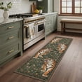 thumbnail image 3 of GENIMO 5'x7' Area Rug for Living Room, Machine Washable Non Slip Low Pile Rug for Bedroom Dining Room, Natural Animal Print, Forest Green, 3 of 6