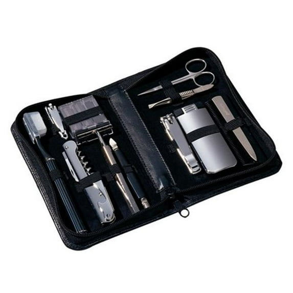 Royce Leather Executive Travel Grooming Genuine Leather Toiletry Set