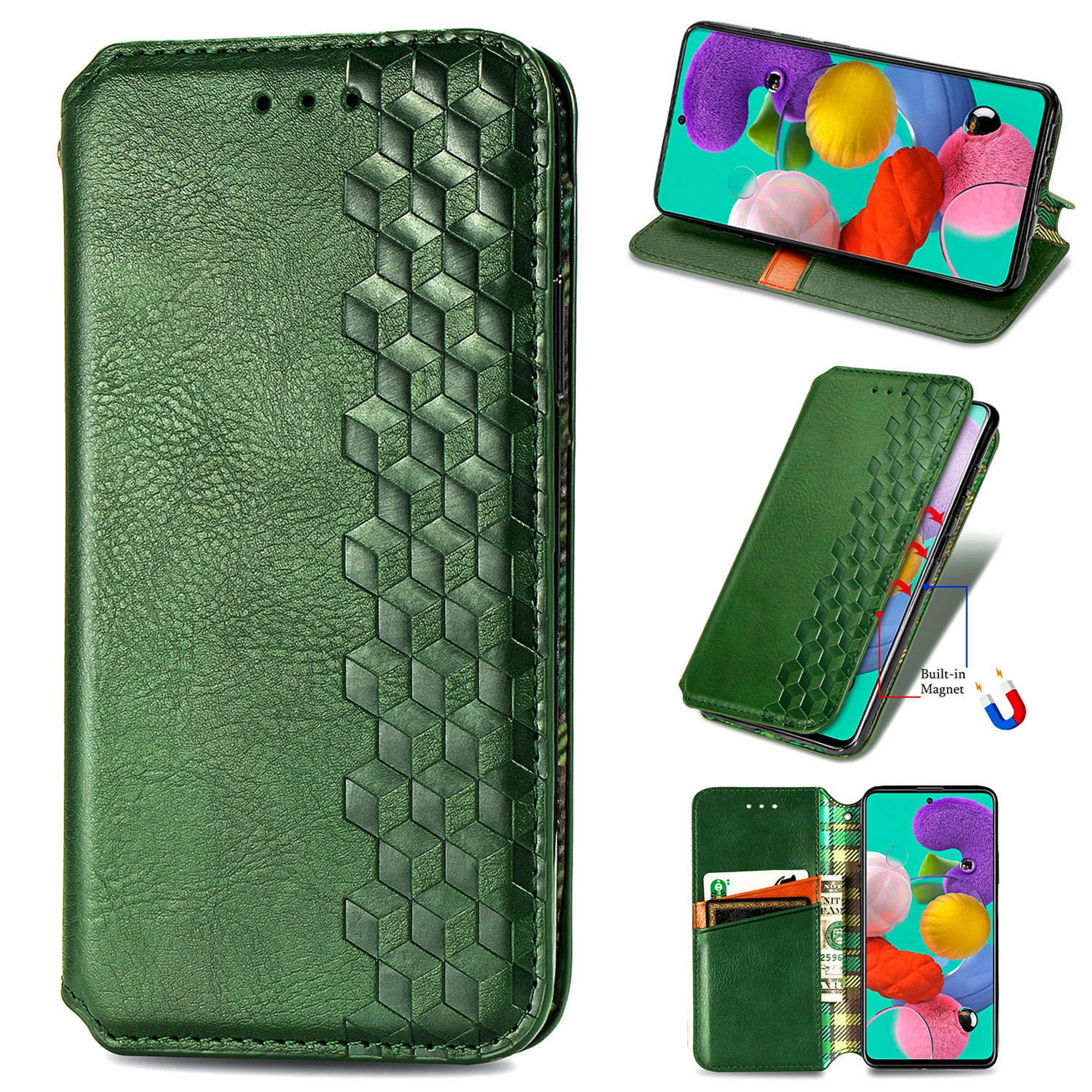 Dteck Case For Samsung Galaxy A71 4G (6.7 inches),Luxury Leather Wallet Card Holder Flip Cover