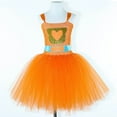 thumbnail image 5 of FYEGRE Elegant Kids Performance Set Fairy Party Outfit Court Style Tutu Skirt Dress For Girls Orange XS=12M, 5 of 7