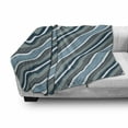 thumbnail image 3 of Striped Soft Flannel Fleece Throw Blanket, Navy Retro Style Diagonal Stripes Pattern Modern Artwork Design Image Print, Cozy Plush for Indoor and Outdoor Use, 60" x 80", White Grey Navy, by Ambesonne, 3 of 6