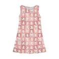 thumbnail image 3 of LTTVQM Girls Dresses Easter 2026 Egg Rabbit Graphic Funny Sleeveless Sundress Comfy Crew Neck Midi Dress Holiday A-Line Dresses Pink 12-13 Years, 3 of 5