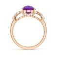 thumbnail image 2 of ANGARA Natural Oval 2.2 ct Amethyst Criss Cross Ring with Diamonds in 14K Rose Gold for Women (Size-10x8mm) | February Birthstone, Anniversary, Jewelry Gift for Women | Natural Amethyst Ring, 2 of 9