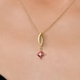 thumbnail image 3 of Gem Stone King 14K Yellow Gold Ecstasy Mystic Topaz and Lab Grown Diamond Pendant Necklace for Women | 1.23 Cttw | Gemstone November Birthstone | Princess 6MM | With 18 inch Chain, 3 of 6