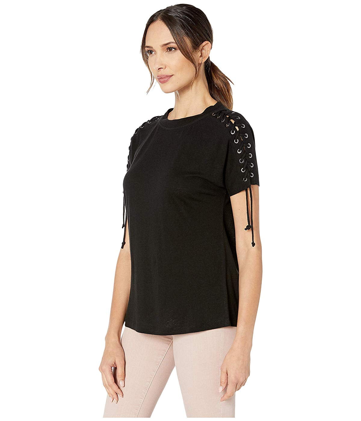 NIC+ZOE - NIC+ZOE Laced-Up Top Black Onyx - Walmart.com - Walmart.com