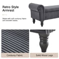 thumbnail image 5 of 55''W Bedroom Storage Bench, Modern Corduroy Upholstered Bench with Rolled Arms for Entryway, Living Room, Dark Gray, 5 of 11
