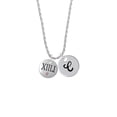 thumbnail image 2 of Delight Jewelry Silvertone Half Marathon with Pink Crystal Roman Numeral Silvertone Script Initial Disc - C - Charm Necklace, 20"+3", 2 of 4