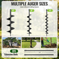 thumbnail image 5 of WORKPRO Gas Powered Earth Auger, 62cc 1600W Post Hole Digger with 4", 6" & 8" Auger Bits, Extension Rods, 2-Cycle Engine for Fence Posts, Tree Planting, Landscaping and Farming, 5 of 12