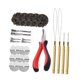 thumbnail image 5 of Kit de herramientas para extensiones de cabello con 500 anillos de silicona para peluquería. Color 4, 5 of 9