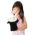 thumbnail image 2 of Hand Puppet Folkmanis Rabbit con sombrero negro, blanco y rosa, 2 of 5
