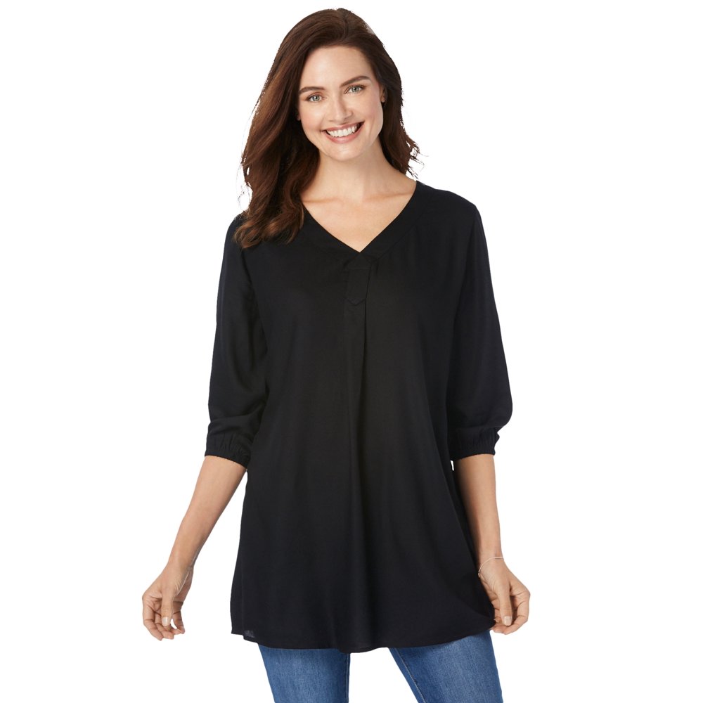 Woman Within Woman Within Women's Plus Size PleatFront Tunic With