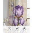 thumbnail image 6 of Purple Iris Sheer Curtains 39 Inch Length 2 Panels Set for Living Room/Bedroom, Spring Vintage Flowers Butterfly Leaves Khaki Kitchen Curtains Grommet Curtains Window Treatments 27.5"x39"x2, 6 of 7