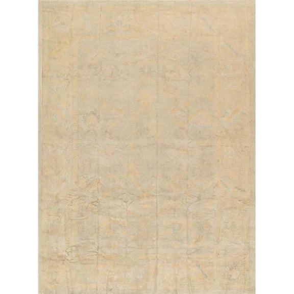 Pasargad Home Oushak 125" x 166" Hand-Knotted Lamb's Wool Area Rug in Beige