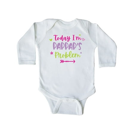 

Inktastic Child Funny Today Im Pappaps Problem Gift Baby Girl Long Sleeve Bodysuit