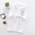 thumbnail image 2 of NOLDARES Girls Boys Fleece Hooded Robes Kids Warm Bath Robe for Girls Soft Fuzzy Bathrobe,White,7-8 Y, 2 of 7