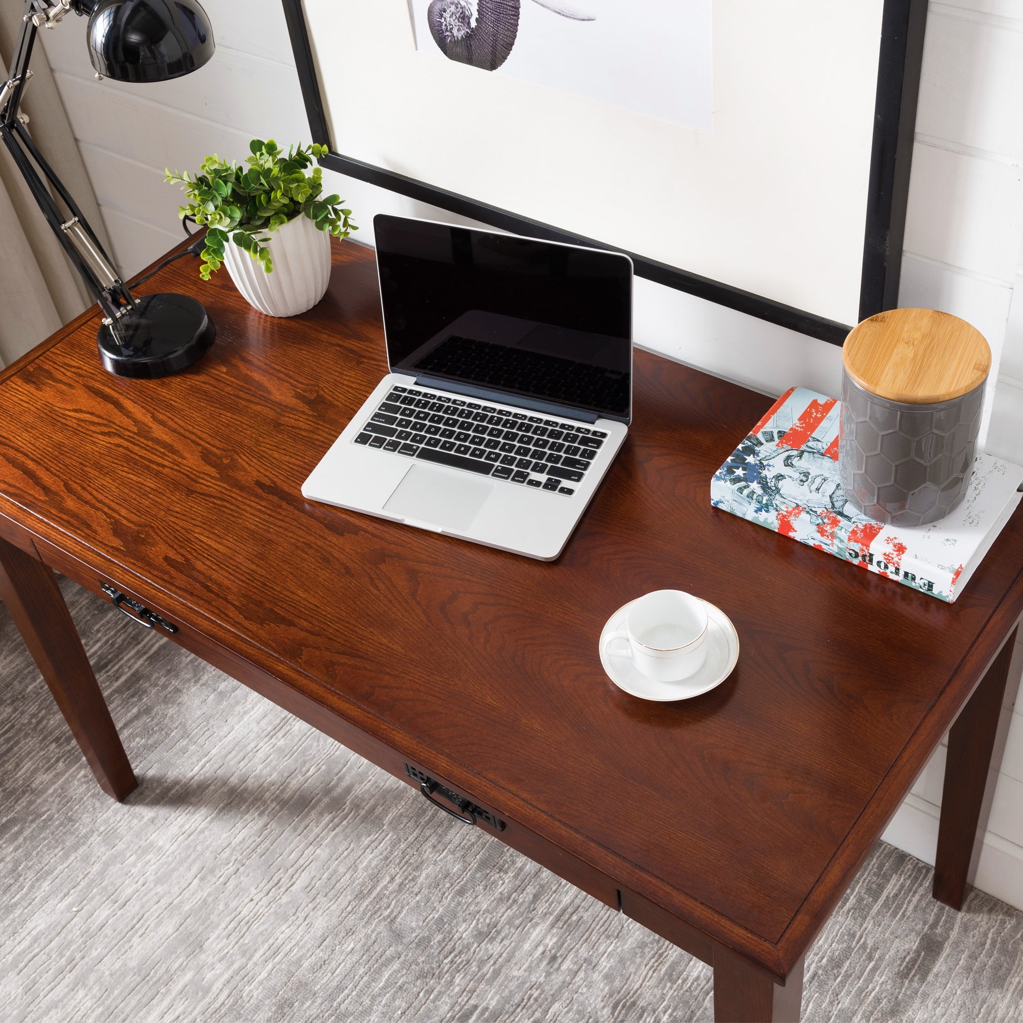 Mission Computer Desk in Mission Oak