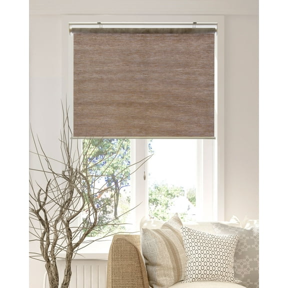 Chicology 27"W x 72"H Felton Truffle Cordless Polyester Roller Shades – Light Filtering, Safe for Kids & Pets