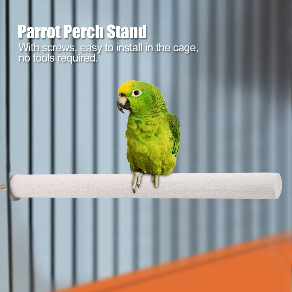 Birds Chew Toys for Claw Grinding Birds Cage Supplies POPETPOP Bird Parrot Natural Wood Stand Perch 15cm Pet Wooden Stick Rod Birdcage Stands