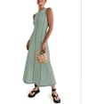 thumbnail image 4 of Women's Summer Sleeveless Extra Contrast Stitch Ribbed Knit Long Dresses, 4 of 6