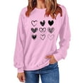 thumbnail image 4 of ibuvkizy Womens Sweatshirts Valentines Day!Women's Round Neck Lover's Love Print Sweatshirt Long Sleeved Pullover Top/shirt Pink,XS, 4 of 7