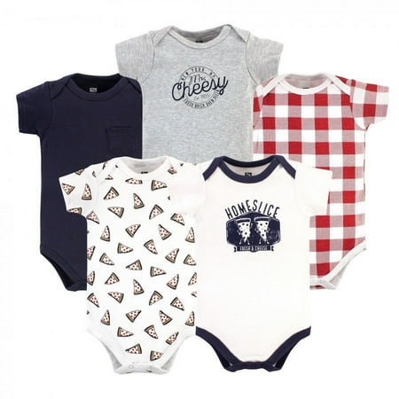 UPC: 0660168577624 | Hudson Baby Infant Boy Cotton Bodysuits 5pk Homeslice 3-6 Months