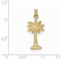 thumbnail image 3 of 14k Yellow Gold Polished and Textured 2-D Palmetto Palm Tree Pendant / Charm, 3 of 3
