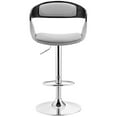 thumbnail image 3 of Maklaine 33" Modern Faux Leather Bar Stool in Gray/Steel/Black, 3 of 10