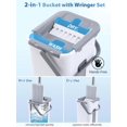 thumbnail image 2 of Mop and Bucket with Wringer Set for Home, Flat Mops Floor Cleaning System with 3 Washable Microfiber Pads, 2-in-1 Bucket Separate Dirty and Clean Water, 27-48.5 in Adjustable Long Handle, 2 of 6