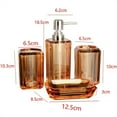 thumbnail image 2 of 4 Pieces Amber Acrylic Bathroom Accessory Set,Hand Sanitizer Bottle Soap Dish Toothbrush Holder Mouthwash Cup,Premium Lotion Dispenser Set,Travel Gifts for Family By HXRH, 2 of 7