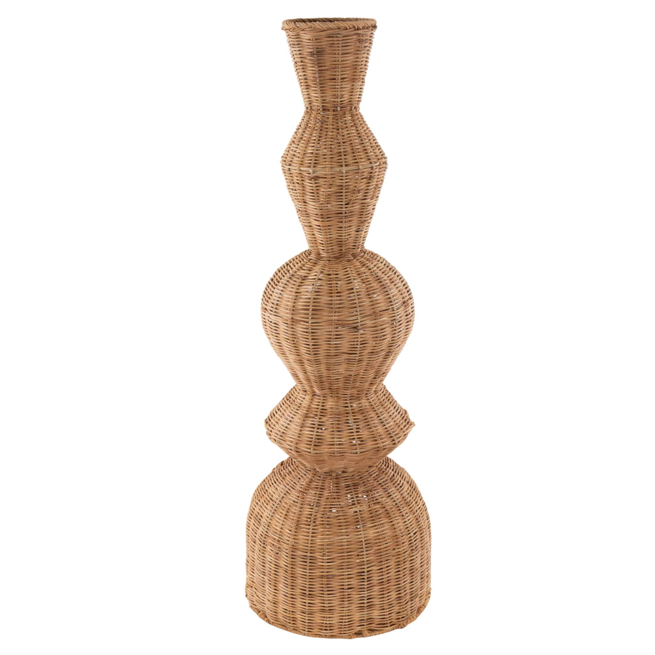 DecMode 36" Handmade Wrapped Brown Seagrass Vase