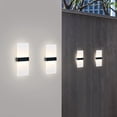 thumbnail image 4 of Lámpara solar para jardín al aire libre, impermeable, para exteriores, luminosa, arriba y abajo, decorativa, para pared, de acrílico, de doble cabezal, 4 of 4