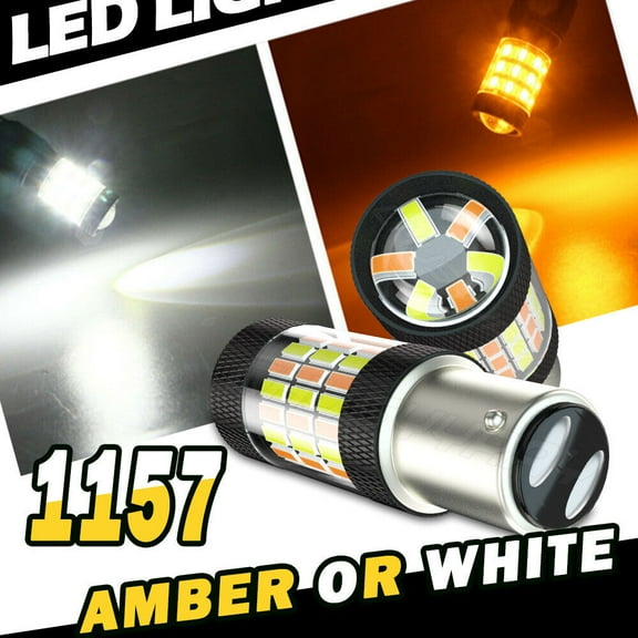 2x LED Front Turn Signal Light Blinker Bulb Lamp For Honda,2357 1157 White/Amber