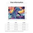 thumbnail image 5 of Honeii Hip-Hop DJ Dolphin print throw blanket, crafted from cozy cotton flannel, offers versatile home decor as a bedding suitable for all seasons.-50"x40", 5 of 6