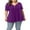 Purple, variant on Women's Plus Size Henley V Neck Button up Tunic Tops Casual Short Sleeve Blouse Shirts