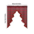 thumbnail image 3 of VOTRUDI 23.62×39.37in Plaid Christmas Tree Shape Swags Valance Curtains Light Filtering Snow Views Window Curtain With Tassel Fringe Farmhouses, 3 of 5