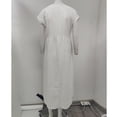 thumbnail image 6 of 2024 European And Solid Color Lace V Neck Sleeveless Loose And Linen Pocket Dress Women Dresses below The Knee Womens Long Dresses Ladies Maxi Dress Womens Dresses Dresses Casual Women Summer Dress, 6 of 7