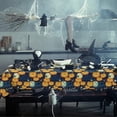 thumbnail image 2 of Halloween Tablecloth, Halloween Table Cloth with Pumpkin Spider Web Bat Tablecloth, Waterproof Wrinkle Free Rectangle Tablecloth Polyester Fabric Table Cover for Halloween Party Decoration, Black, 2 of 5