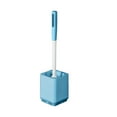 thumbnail image 2 of Toilet Brush Dead Corner Toilet Brush Bathroom Cleaning Brush Toilet Long Handle Wall-Mounted Plastic Soft Bristle Brush Set With Base Toilet Brush And Plunger Set, 2 of 8