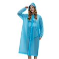 thumbnail image 2 of Transparent Long Raincoat, Hooded Waterproof Rain Poncho, Breathable Full Length Rain Jacket with Button Closure, Reusable Outdoor Rainwear for Cycling Travel Camping Rainy Day Protection Supply, 2 of 9