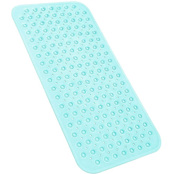 Bath Tub Shower Mat 31x15.5 Inch Non-Slip and Latex Free, Bathtub Mat with Suction Cups, Machine Washable Bathroom Mats with Drain Holes (Green)