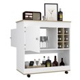 thumbnail image 3 of Light oak bar cart with wheels | Store wine, drinks and glasses conveniently, 3 of 3